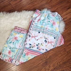 Cacique Plus Size Multicolor Floral Crop Pajama Bottoms